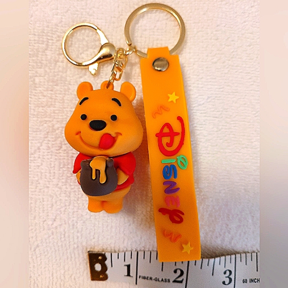 Winnie the Pooh Keychain Wristlet Design Silicone Clip On